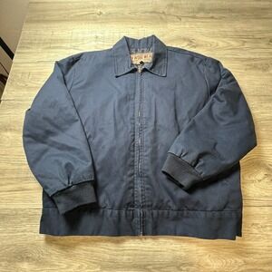 JH Design Group Workwear Jacket Mens L Navy Blue Quilted Utility Zip Coat